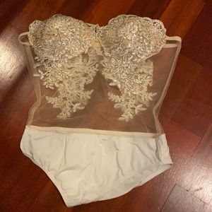 Lace rhinestone bodysuit